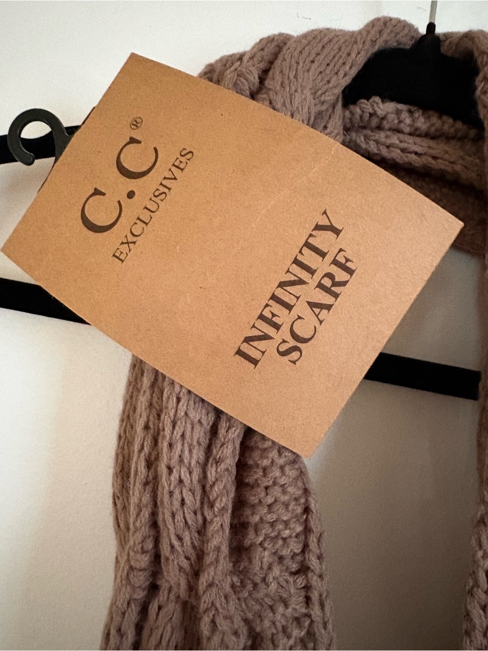 C.C. Exclusives Taupe Infinity Scarf